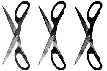 Aufkleber -  Scissor halftone style illustration with a transparent background. Retro, graphic print aesthetic. Ideal for poster and collage design element.
