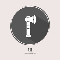 Poster - Symbol axe logo. Illustration of axe in flat. Stock vector.