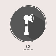 Poster - Symbol axe logo. Illustration of axe in flat. Stock vector.