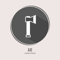 Poster - Symbol axe logo. Illustration of axe in flat. Stock vector.