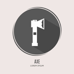 Poster - Symbol axe logo. Illustration of axe in flat. Stock vector.