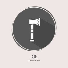 Poster - Symbol axe logo. Illustration of axe in flat. Stock vector.