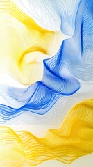 Wall Mural - digital technology blue and yellow gradient lines flow abstract illustration poster background