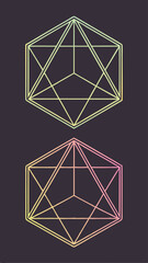 Poster - Geometric shape illustrations with gradient coloring suitable for modern design projects