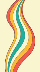 Poster - Retro wavy lines design with warm colors and transparent background for designs