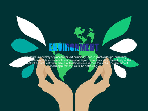 Earth day poster for graphic design business marketing and web and print materials. Environmental theme vector illustration.
