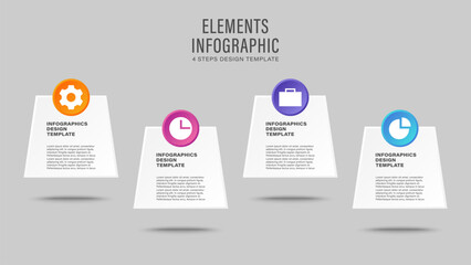 Aufkleber - 3D infographic template with icons and space for data. Modern infographic design layout