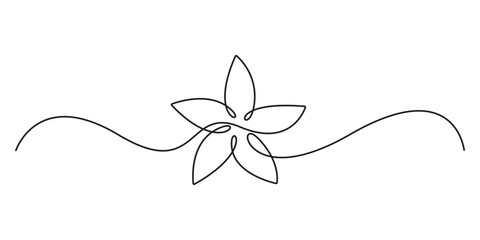 Poster - Single line drawing simple floral flower vector illustration