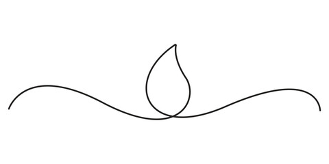 Poster - Continuous one line drawing of blood drop on transparent background, blood drop icon single line drawing, continuous line art drawing of blood drop, One line drawing of water drop. Vector illustration
