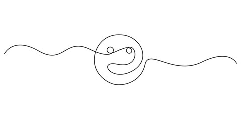 Poster - Continuous one line drawing of smile face vector illustration