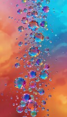 Poster - Colorful bubbles with vivid background create a captivating mobile display backdrop