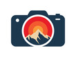 © andis design - Mountain Photography Logo with Sunset in Camera Icon