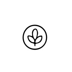 Poster - A simple line drawing of a plant with three leaves inside a circle on a white background image design