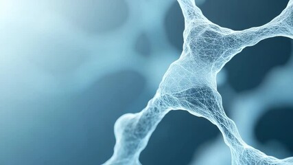 Poster - Abstract Molecular Network: An abstract representation of interconnected molecules, rendered in cool, ethereal tones, suggesting the intricate beauty of the microscopic world.