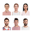 © New Africa - Photos of different people for passport or other identification document on white background, set