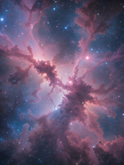 Wall Mural - A detailed view of the Carina Nebula a vast starforming region filled with glowing clouds of gas