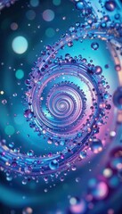 Poster - Vibrant spiral design with bubbles and lights for mobile backgrounds