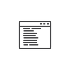 Web browser page line icon