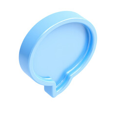 Poster - A Transparent PNG 3D Chatbox Icon with a Blue Color Palette and a Sleek Modern Artistic Design