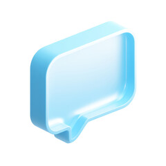 Poster - A Transparent PNG Icon Representing a 3D Chatbox in a Soft Blue Color Perfect for Instant Messaging