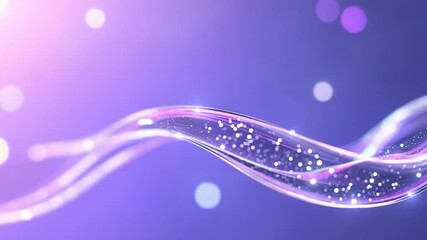 Poster - Purple Flowing Light: Abstract image of a glowing, translucent purple ribbon or wave, flowing smoothly against a bokeh background, evoking feelings of serenity, mystery and magic.