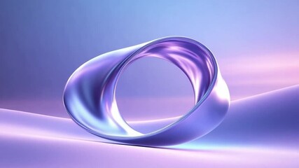Poster - Abstract Loop with gradients: A mesmerizing abstract artwork showcases a metallic loop, with soft gradients and a subtle gradient background, evoking a sense of elegance and modernity.