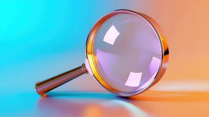 Leinwandbilder - Magnifying glass with colorful background highlighting reflections and details for creative projects and visual design purposes