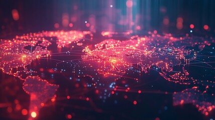 Aufkleber - Global Digital Network: A Connected World of Data and Information Flow