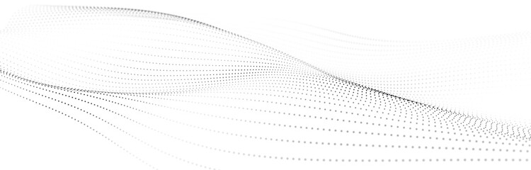 Leinwandbilder - Digital landscape with dots and lines. Cyberspace grid. Background concept for your design. 3d