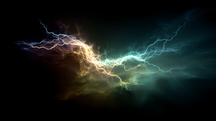 Poster - A powerful flash of neon lightning, a dazzling flash of thunder.