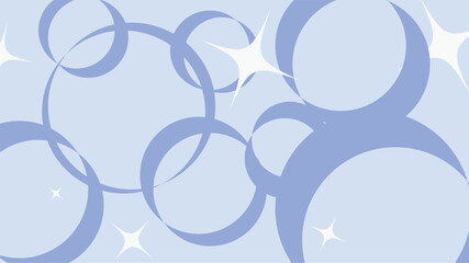 Poster - Pastel Blue Abstract Reflected Rings Bold Minimal Background