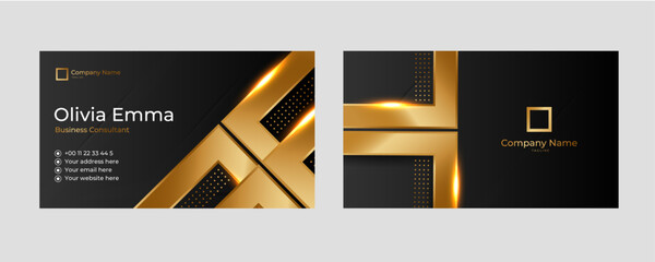 Wall Mural - Gradient golden with black luxury business card