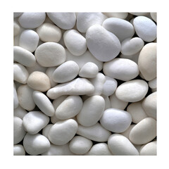 Poster - Smooth white pebbles creating tranquil, textured surface, providing clean transparent backdrop ideal for minimalist design compositions and graphic layouts