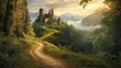 © MUCHIB - Enchanted Castle Path: A Misty Mountaintop Fairytale