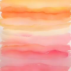 Fototapete - The watercolor artwork features a mesmerizing gradient from vibrant orange to delicate pink, evoking warm sunlight and gentle dusk, with subtle texture and handmade feel