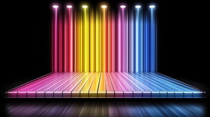 Leinwandbilder - Vibrant light show performance modern stage digital art dark environment dynamic viewpoint visual spectacle
