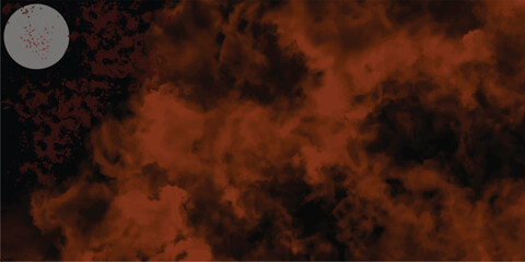 Wall Mural - Abstract composition featuring dark atmospheric orange clouds with a hint of subtle elements evoking moods of darkness and enigmatic feelings