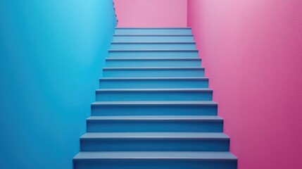 Poster - Colorful staircase leading upward in a modern space contemporary design bright environment captivating view
