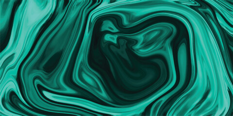 Aufkleber - abstract fluid art swirls in teal and dark green marbling effect for background textures and creativ