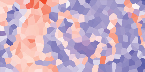 Aufkleber - Abstract mosaic art piece featuring polygonal shapes and a harmonious color palette in shades of coral peach and purplish blue