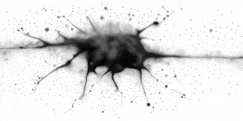 Poster - Low Poly Style Neuron Illustration Design, Isolated Black Vector of Brain Cells and Connections