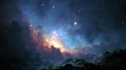 Wall Mural - abstract nebulae landscape in space