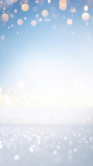 Poster - Sparkling light particles dancing in soft blue background abstract art creative environment captivating viewpoint
