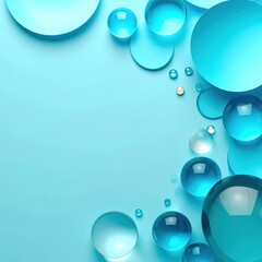 Poster - Bubbles floating in clear blue water underwater scene abstract art calm environment aesthetic viewpoint fluid design