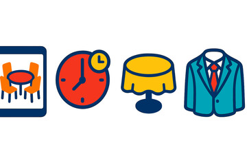 fine dining app interface. isometric flat vector illustration of a fine dining reservation app inter