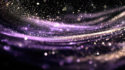 Aufkleber - Glittering swirling purple gold stardust abstract background cosmic dreamy magical fantasy