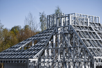 light gauge steel framing system used for house construction. wall to be clad with fibre cement boar