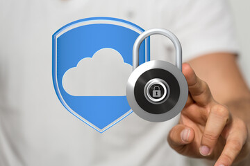 Poster - Safeguard your cloud data with robust security.  Encryption, protection, privacy.