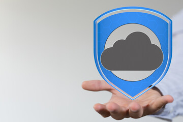 Poster - Safeguarding your data with robust cloud security measures.  Ensuring privacy and reliability.
