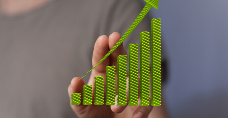 Leinwandbilder - Image depicts upward trending graph, symbolizing growth, success, and financial increase.